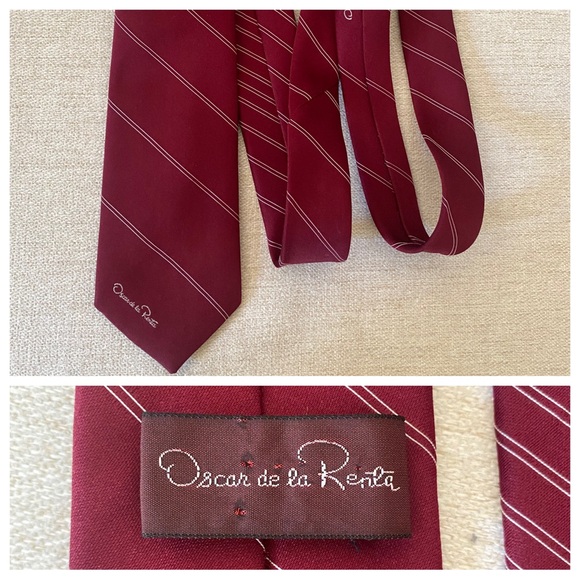 Oscar de la Renta Other - Oscar De La Renta Red Striped Silk Men’s Tie